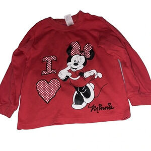 Disney I  Love ❤️ Minnie mouse Disneyland red long sleeve top